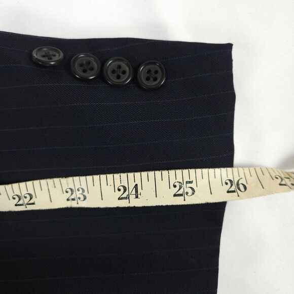 Hickey Freeman Mens 44L Navy Pinstripe 2-Button Pure Wool Sports Coat Blazer - Picture 8 of 12